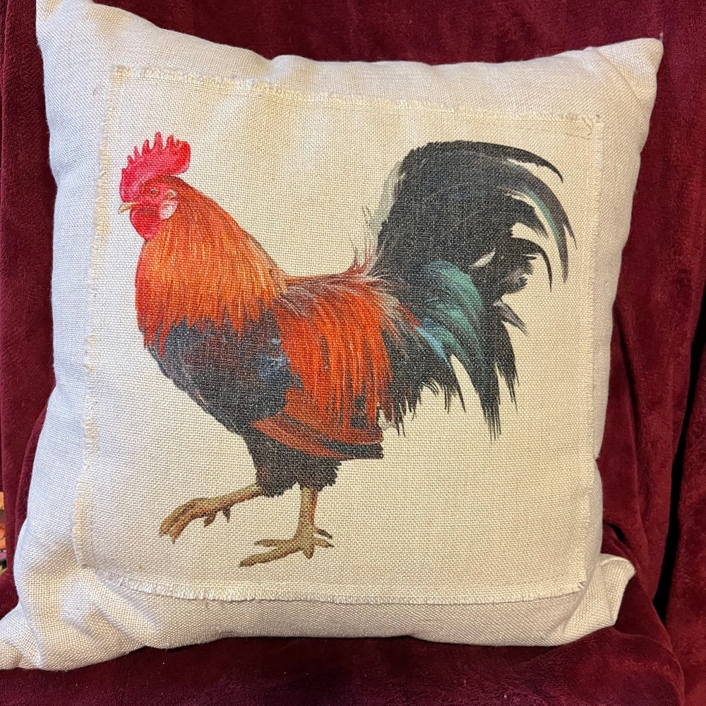 Farmhouse Rooster couch pillow